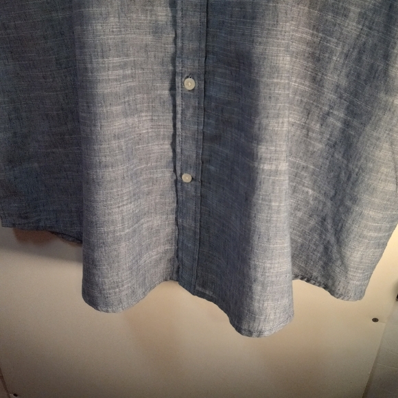 St. John’s Bay 30% Linen Classic Fit XXL Blue Business Casual Shirt Office Event - Picture 12 of 15